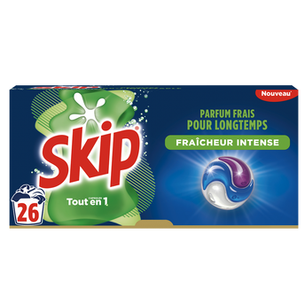 Image de SKIP - Lessive en Capsules - 3 en 1 - Fraicheur Intense - 26 lavages -548