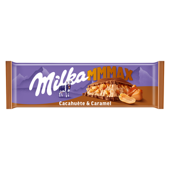 Image de Chocolat au lait cacahuètes et caramel Mmmmax MILKA - Tablette de
