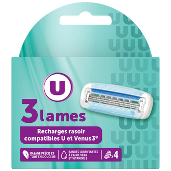 Image de U
Recharge pour rasoir système 3 lames féminin U
