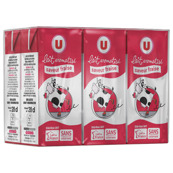 Image de U
Lait aromatisé fraise, 6 briquettes de