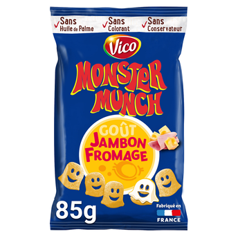 Image de Biscuits apéritifs goût jambon fromage MONSTER MUNCH, sachet de