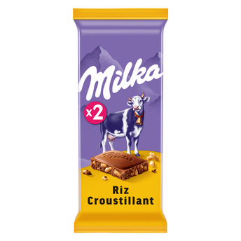 Image de Chocolat au lait et riz croustillant MILKA - 2 tablettes de