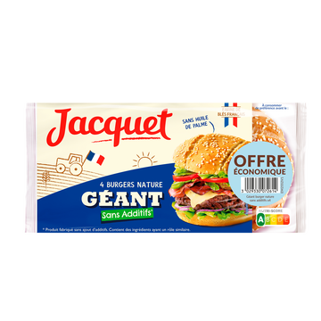 Jacquet Pain De Mie Hamburger Géants X4  330g Offre Économique