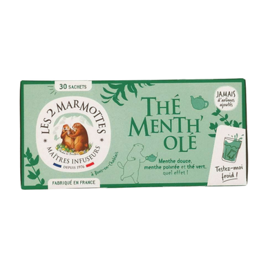 Thé vert 100% bio à la menthe  Thé vert à la menthe douce et poivrée Les 2  Marmottes