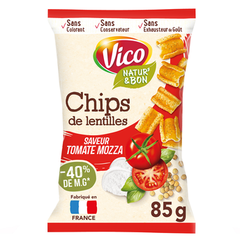 Image de Chips de lentilles tomate mozzarella et basilic Natur'& bon VICO