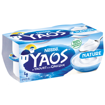 Image de Yaourts à la Grecque Nature YAOS - 4 pots