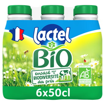 Image de Lait Bio écrémé UHT - LACTEL - Bouteille