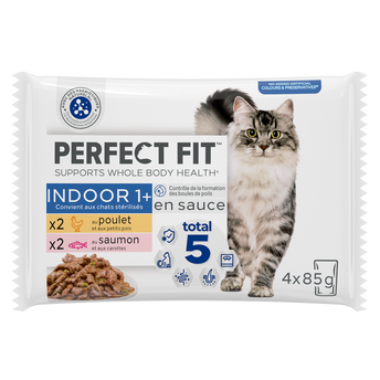 Image de Sachet fraîcheur chat d'intérieur poulet saumon en sauce PERFECT FIT