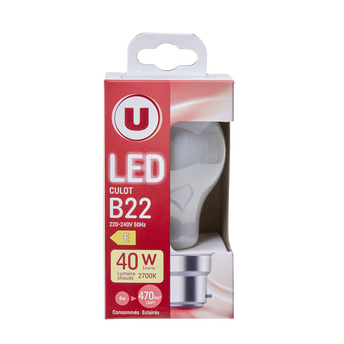 Image de U
Ampoule Led ronde 40w B22 opaque lumière