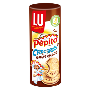 Image de Biscuits fourrés au chocolat au lait Croc Sablé Pepito LU, paquet de