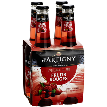 d'Artigny Cocktail Pétillant Sans Alcool Fruits Rouges D'artigny, 4x27,5cl