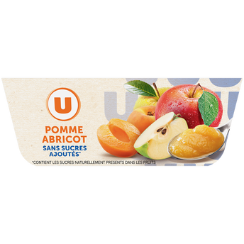 Image de U
Dessert fruitier Coupelles sans sucres ajoutés pomme abricot