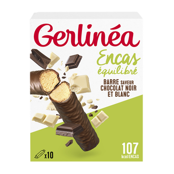 Image de GERLINEA - Barre 2 chocolats, encas minceur -  x10