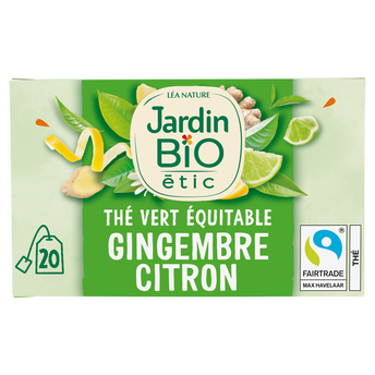 Image de Thé vert Bio Gingembre Citron vert JARDIN BIO ETIC - 20 sachets