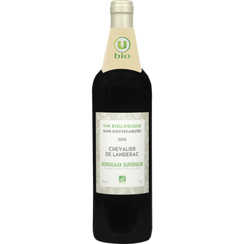 Image de U BIO
Vin rouge Bordeaux supérieur AOP Chevalier de Landerac