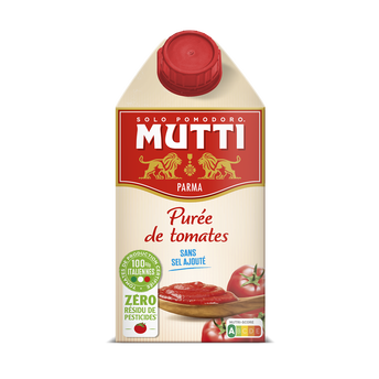 Image de Purée de tomates nature MUTTI, brique de