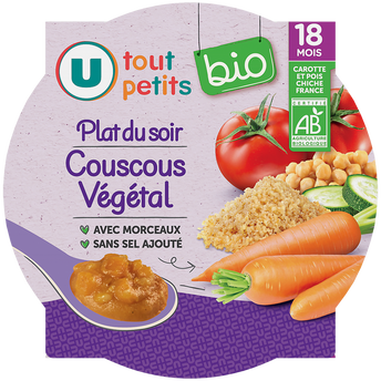 Image de U TOUT PETITS BIO
Plat pour Bébé Assiette couscous végétal