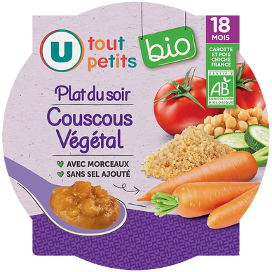 Plat pour Bébé Assiette couscous végétal, 260g - Super U, Hyper U