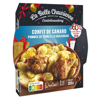 Image de Confit de canard et pomme de terre sarladaises LA BELLE CHAURIENNE, barquette micro-ondable