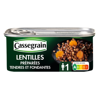 Image de Lentilles cuisinées aux oignons et carottes CASSEGRAIN - Boîte