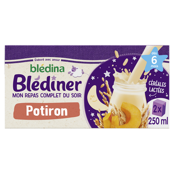 Image de Lait et céréales bébé soir aux légumes potiron dès 6 mois BLEDINER BLEDINA