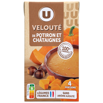 Image de U
Soupe Velouté de potiron et chataignes brique