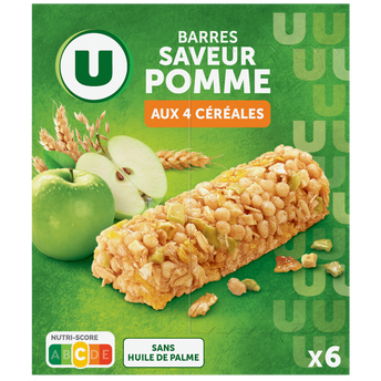 Image de U
Barres de céréales saveur pomme verte
