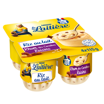 Image de Riz au lait Rhum Raisins LA LAITIERE - 4 pots de