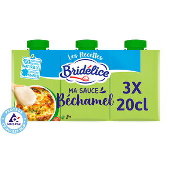 Image de Sauce Béchamel stérilisée UHT BRIDELICE, 3 bricks de