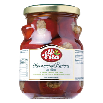 Image de Poivrons fourrés au thon DI VITA, bocal de