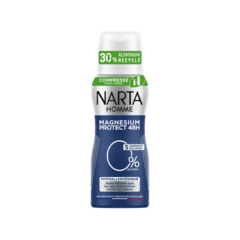 Image de Déo.homme comp.magnésium prot.48h hypo.0% NARTA ato.100mlDéo.homme comp.magnésium prot.48h hypo.0% NARTA
