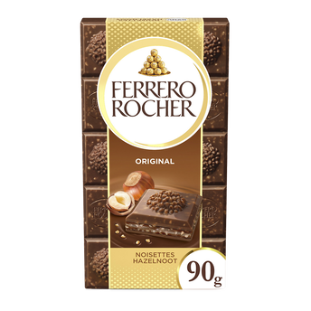 Image de Chocolat au lait et noisettes FERRERO ROCHER, Tablette de