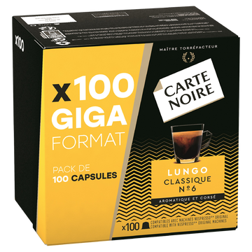 Carte Noire Café Carte Noire X100 Dosettes Lungo Classique