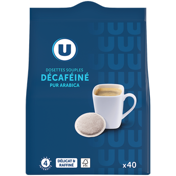 Image de U
Café dosettes DÉCAFÉINÉ PUR ARABICA N°4 - compatible SENSEO