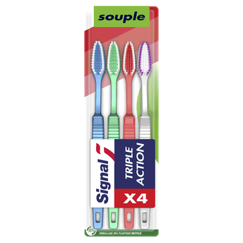 Image de Brosse à dents manuelle triple action souple SIGNAL