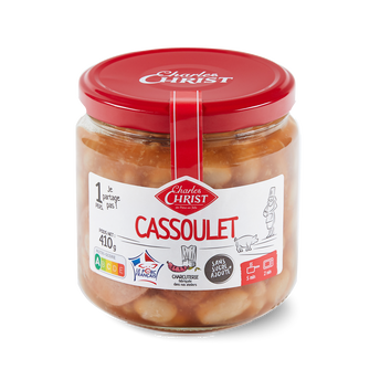 Image de Cassoulet cuisiné aux haricots lingots pur porc français CHRIST, Boîtede