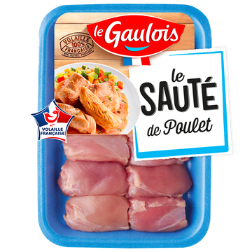 Le Gaulois Sauté De Poulet Sans Ogm, Le Gaulois, France, Barquette 500g Sous Atmosphère.