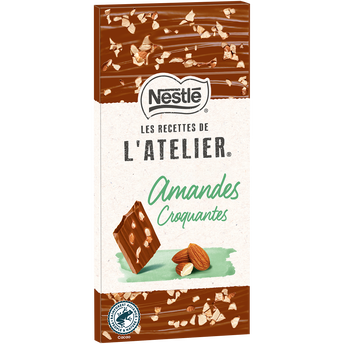 Image de Chocolat lait amandes croquantes NESTLE L'ATELIER - Tablette