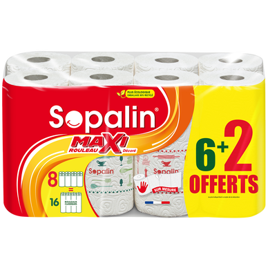 SOPALIN Essuie tout ultra absorbant 6+2 offerts 8 rouleaux pas