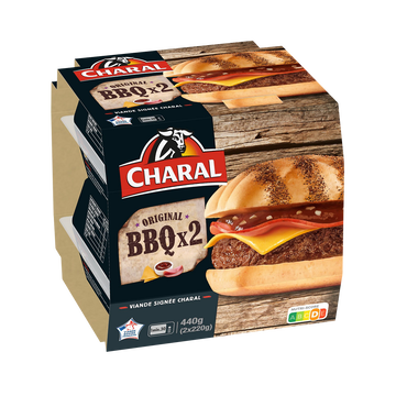Charal Burger Barbecue, Charal, France, 2 Pièces, Barquette 220g.