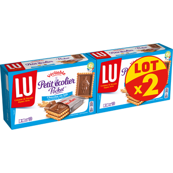 Image de Biscuits nappés au chocolat au lait Petit Ecolier Pocket LU - Paquet de