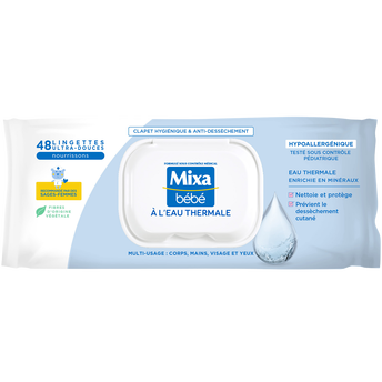 Image de Lingettes Eau Minérale Bébé MIXA
