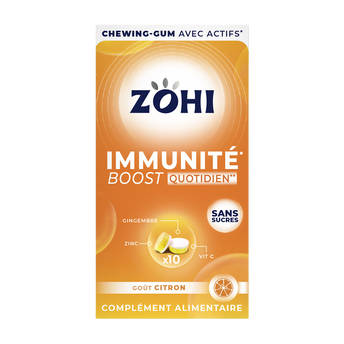 Image de ZOHI complément alimentaire chewing gum immunité goût citron, étui