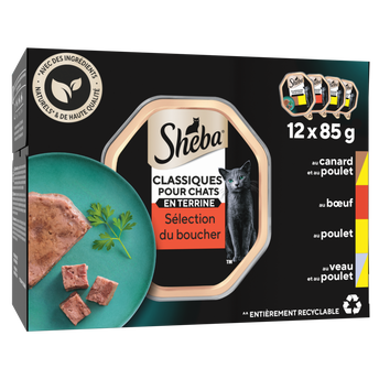Image de Barquettes chat Sélection du boucher en terrine SHEBA