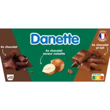 Danone Crème Dessert 3 Chocolats Danette - 12x115g