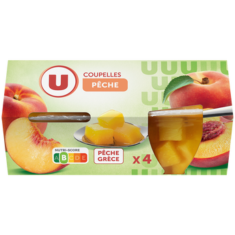 Image de U
Coupelles de fruits à la pêche  x4