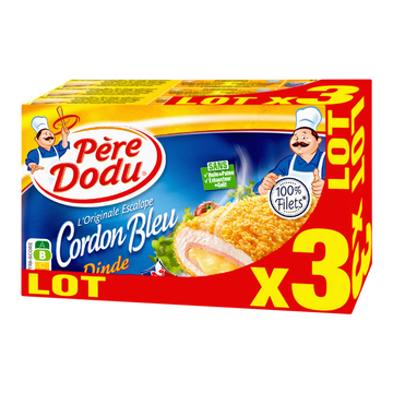 Père Dodu L'originale Escalope Cordon Bleu De Dinde, Pere Dodu, Étui, Lot 3x200g