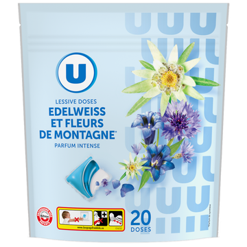Edelweiss Lessive Dose Parfum Edelweiss & Fleurs De Montagne U 20 Lavages 420g