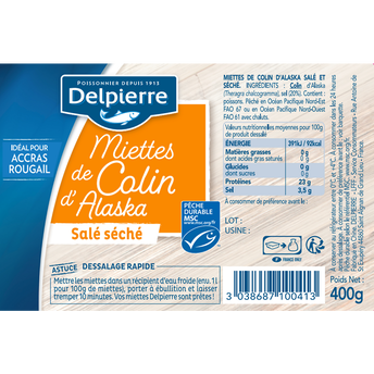 Image de Miettes de colin d'alaska salé séché MSC DELPIERRE
