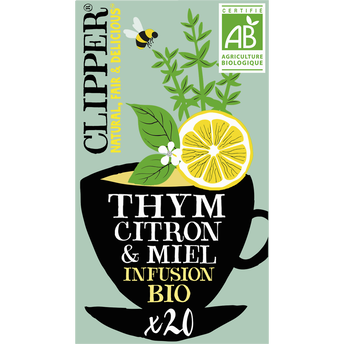 Image de Infusion Bio Thym Citron et Miel CLIPPER - 20 sachets